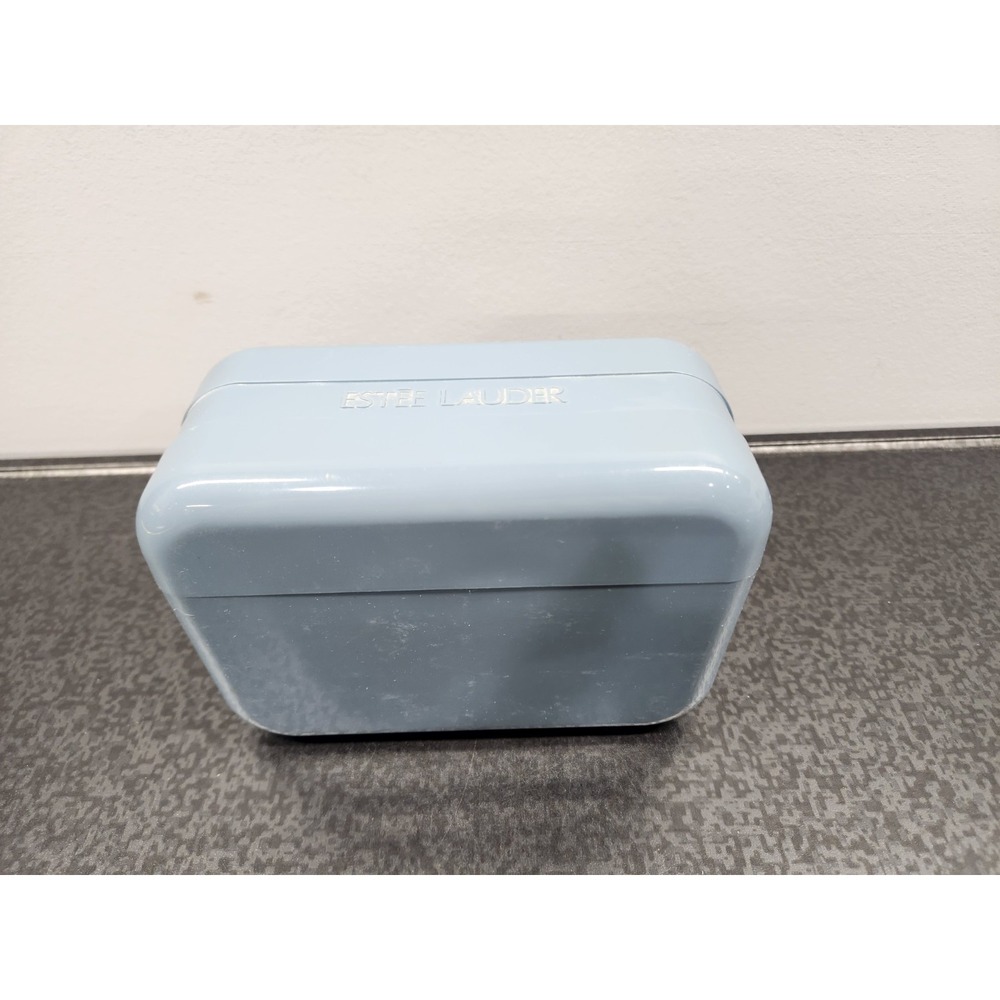 Vintage Estee Lauder Small Makeup Case‎ Pale Light Blue Travel Collectible